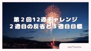 2025年08月11日第２回12週チャレンジ２週目の反省と３週目目標