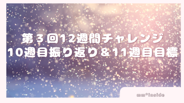 2025年12月30日第３回12週チャレンジ 10週目振り返り＆11週目目標